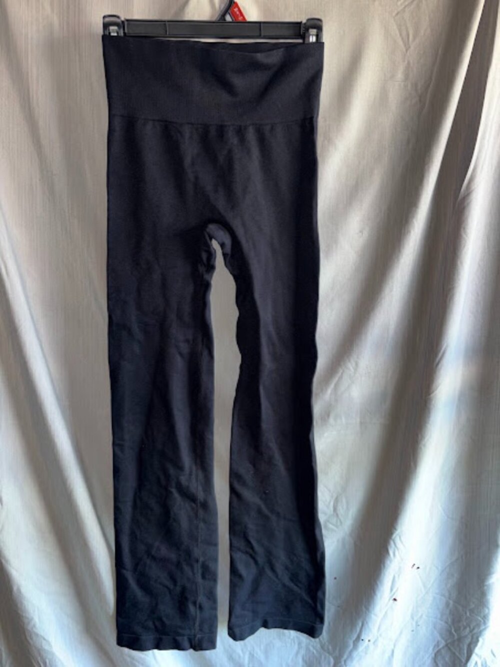 OQQ Women's Black Ribbed High Waist Flare Leggings Size Small